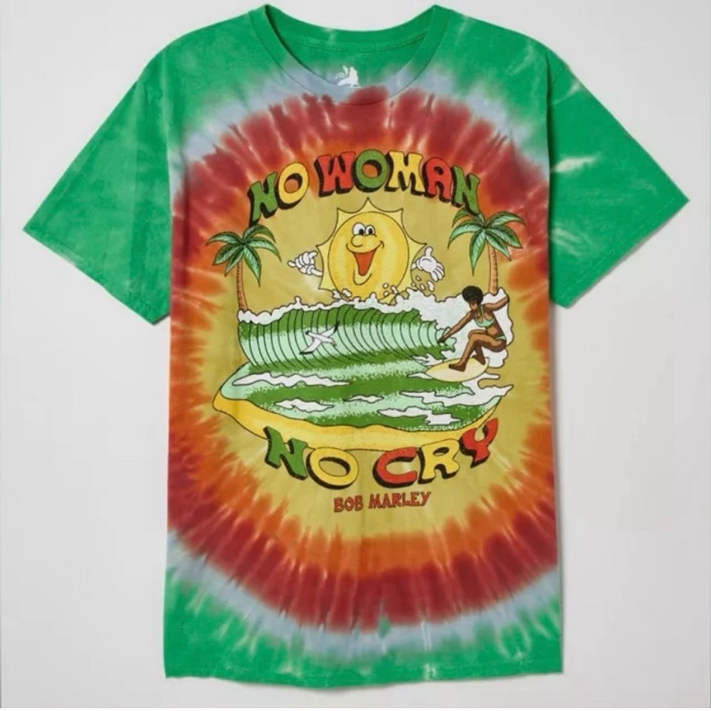 BOB MARLEY MEDUIM URBAN OUTFITTERS UNISEX GRAPHIC TEE NO WOMAN NO CRY TYEDYE NIP - Picture 2 of 3
